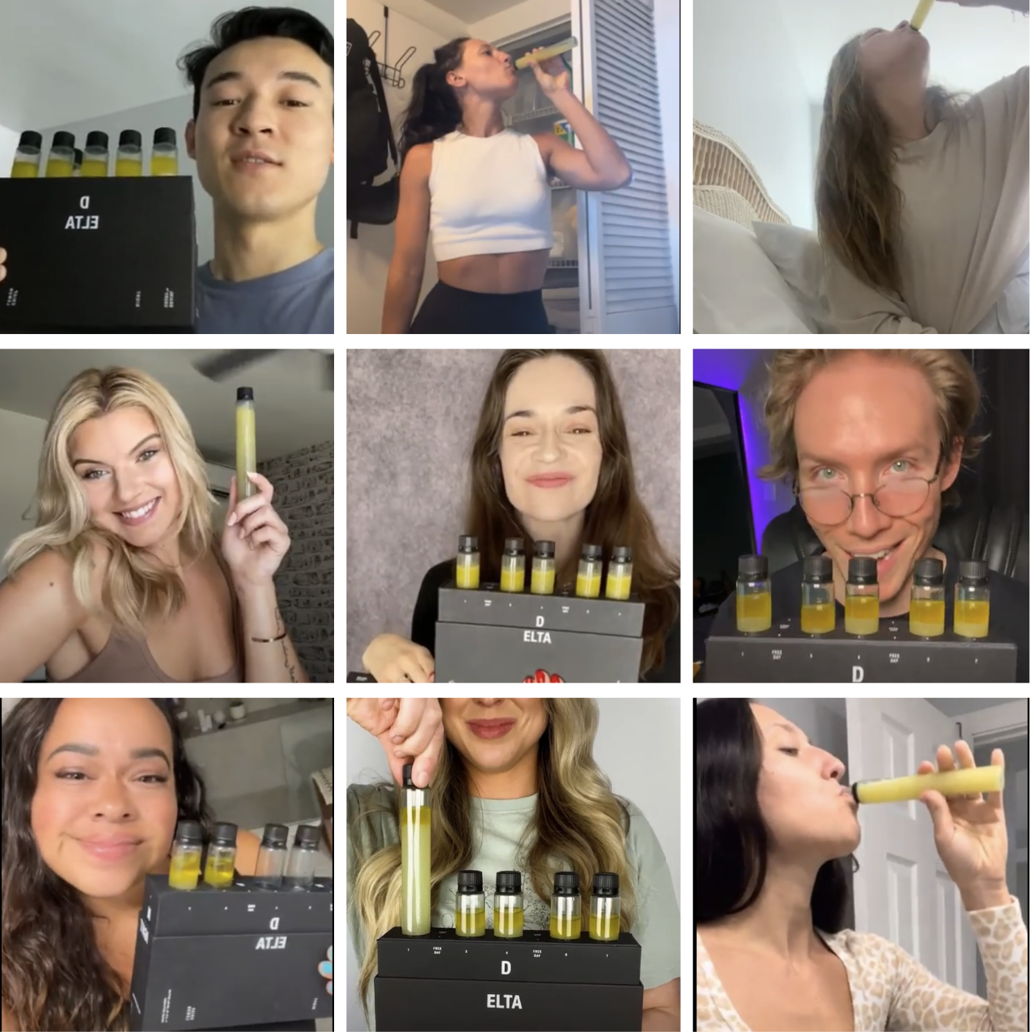 Collage of satisfied DELTA BrainLuxury customers